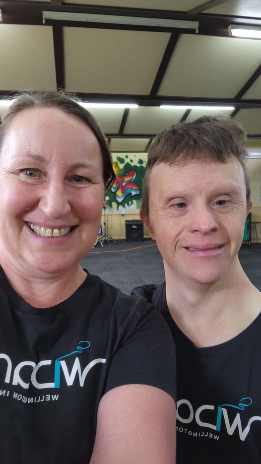 A selfie of Sumara Fraser and WIDancer Duncan Armstrong before they lead a workshop at Mana College in Porirua